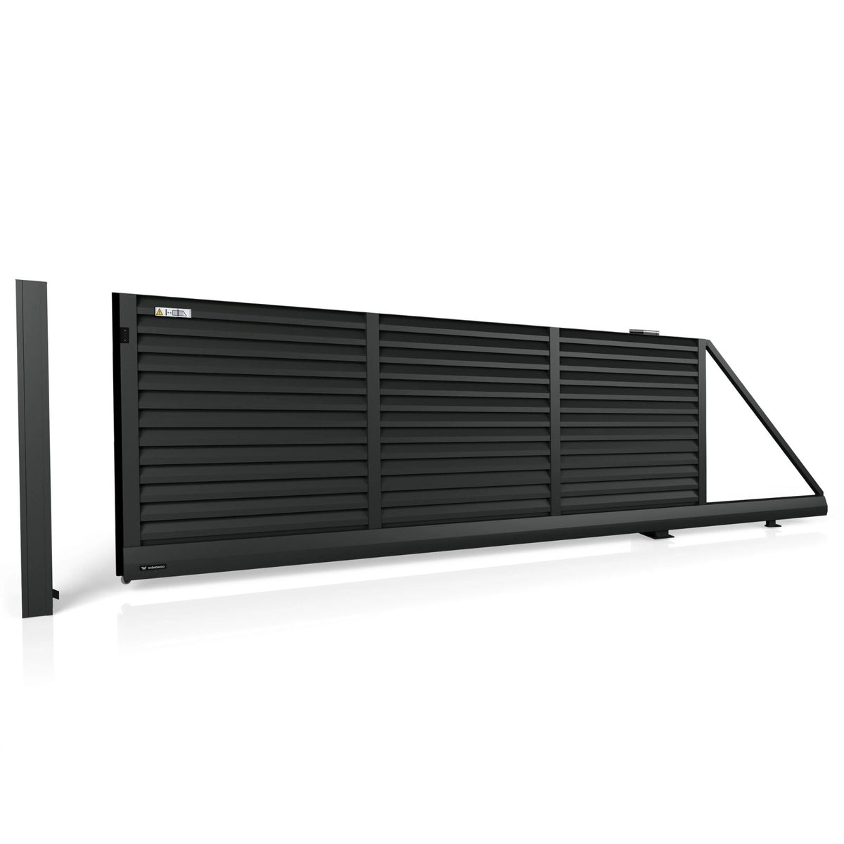 dichte schuifpoort zwart aluminium